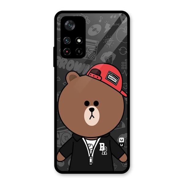 Panda Brown Glass Back Case for Poco M4 Pro 5G