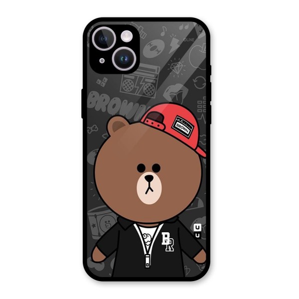 Panda Brown Glass Back Case for iPhone 14 Plus