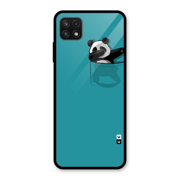 Panda Dabbing Away Glass Back Case for Galaxy A22 5G