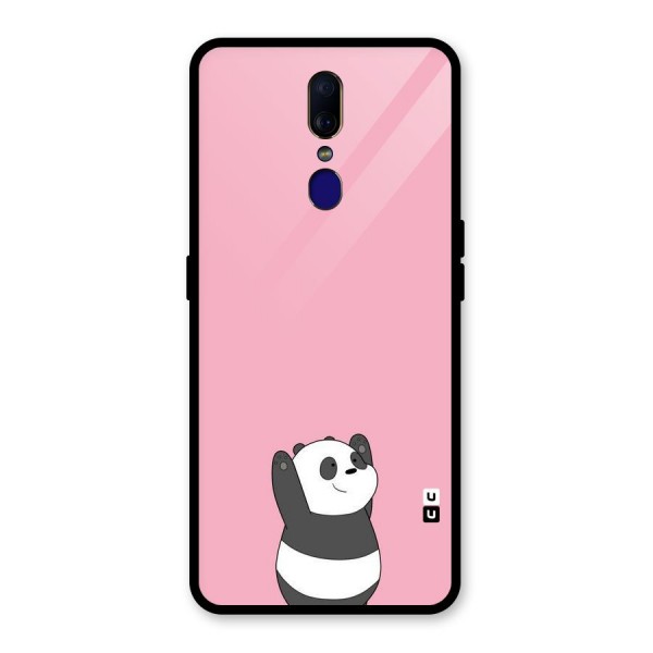 Panda Handsup Glass Back Case for Oppo F11