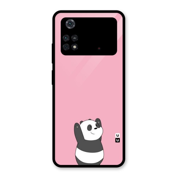 Panda Handsup Glass Back Case for Poco M4 Pro 4G