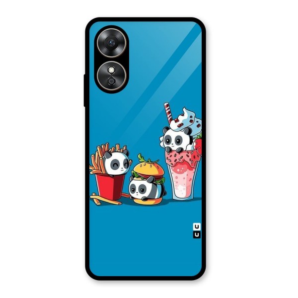 Panda Lazy Glass Back Case for Oppo A17