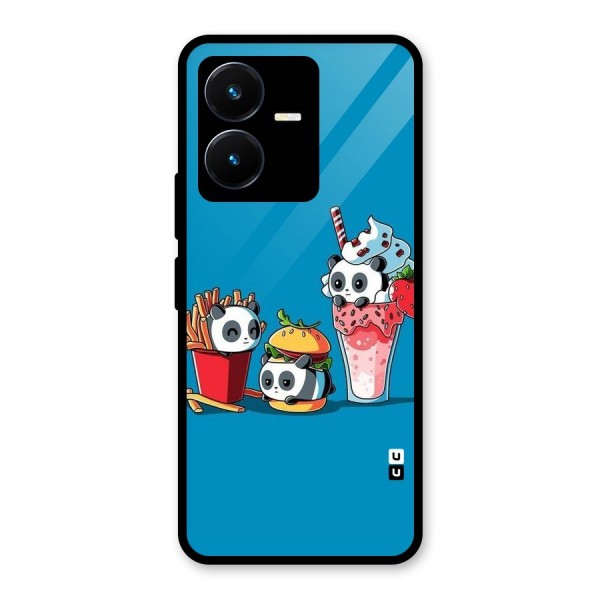 Panda Lazy Glass Back Case for Vivo Y22