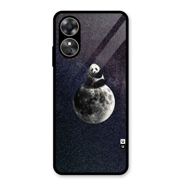 Panda Space Glass Back Case for Oppo A17