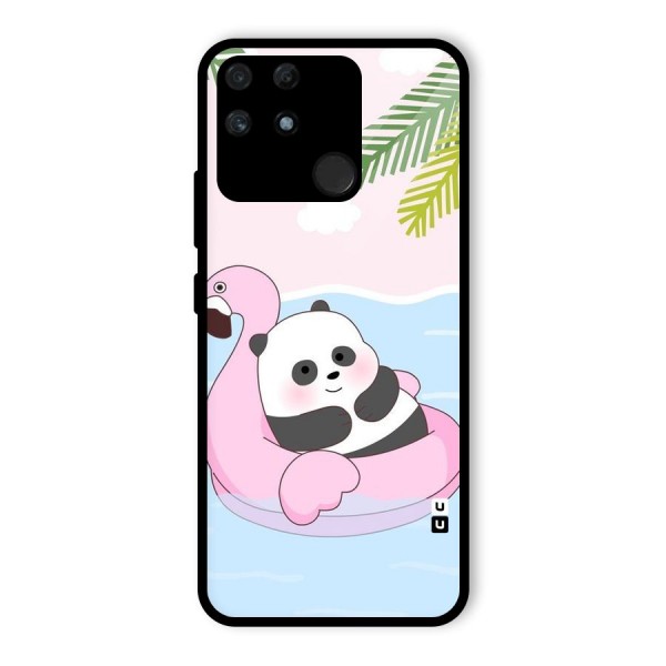 Panda Swim Glass Back Case for Realme Narzo 50A