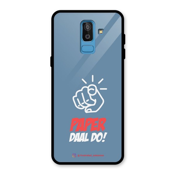 Paper Daal Do SteelBlue Glass Back Case for Galaxy J8