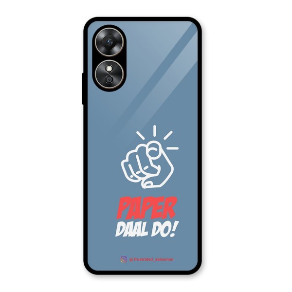 Paper Daal Do SteelBlue Glass Back Case for Oppo A17