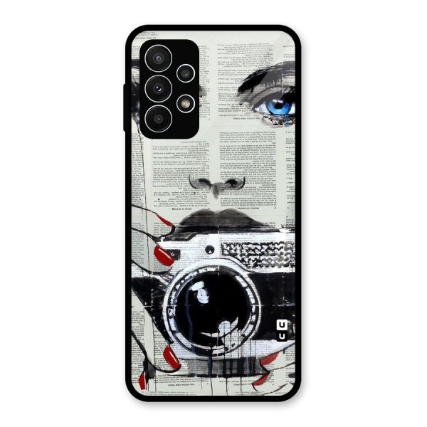 Paper Face Beauty Glass Back Case for Galaxy A23