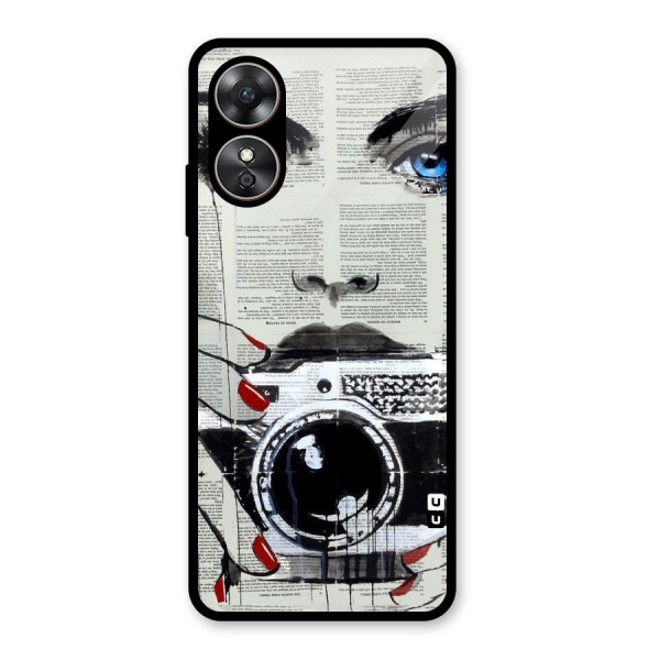 Paper Face Beauty Glass Back Case for Oppo A17