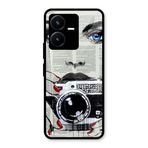 Paper Face Beauty Glass Back Case for Vivo Y22