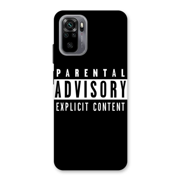 Parental Advisory Label Back Case for Redmi Note 10