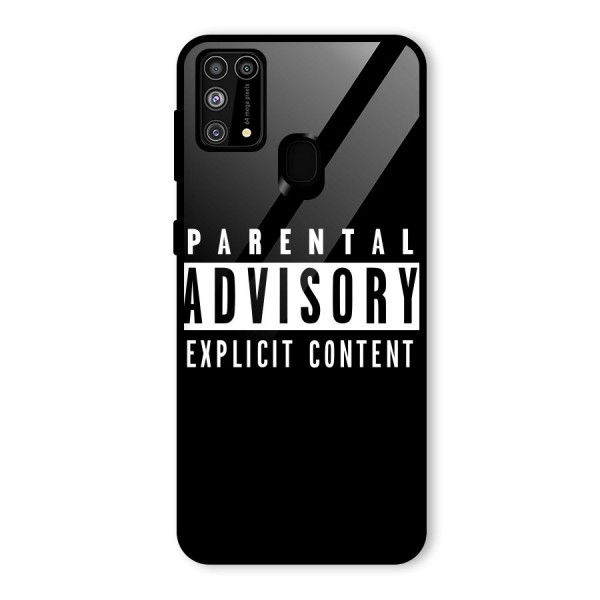 Parental Advisory Label Glass Back Case for Galaxy M31