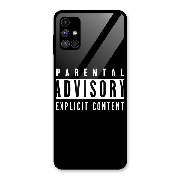 Parental Advisory Label Glass Back Case for Galaxy M51