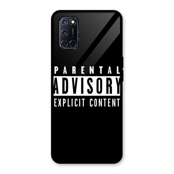 Parental Advisory Label Glass Back Case for Oppo A52