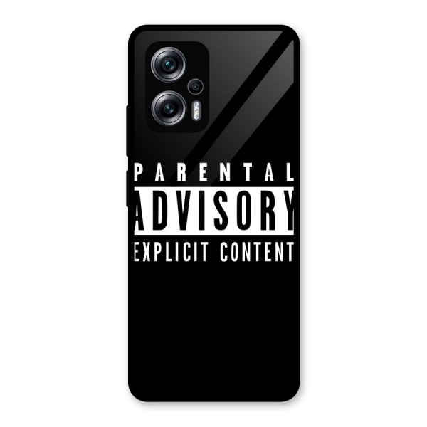 Parental Advisory Label Glass Back Case for Redmi K50i