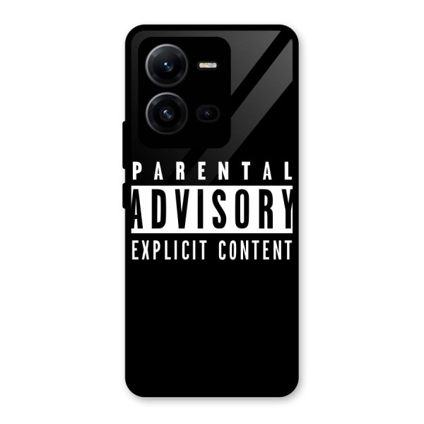 Parental Advisory Label Glass Back Case for Vivo V25