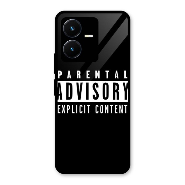 Parental Advisory Label Glass Back Case for Vivo Y22