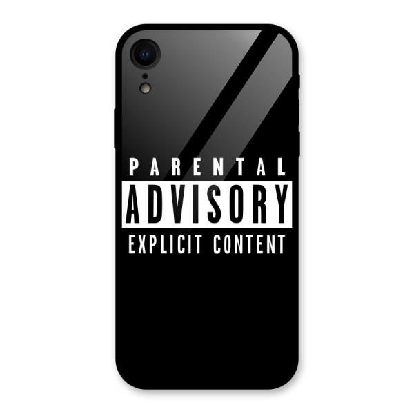 Parental Advisory Label Glass Back Case for XR