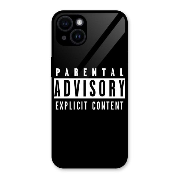 Parental Advisory Label Glass Back Case for iPhone 14