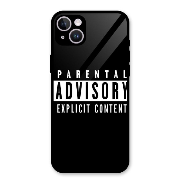 Parental Advisory Label Glass Back Case for iPhone 14 Plus