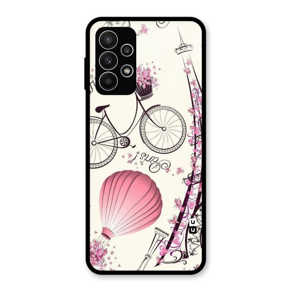 Paris Clipart Glass Back Case for Galaxy A23