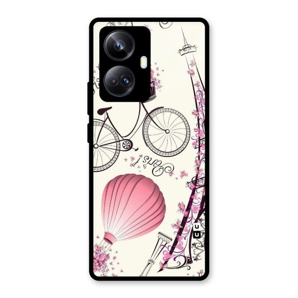 Paris Clipart Glass Back Case for Realme 10 Pro Plus