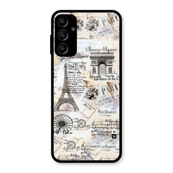 Paris Paper Glass Back Case for Galaxy A14 5G