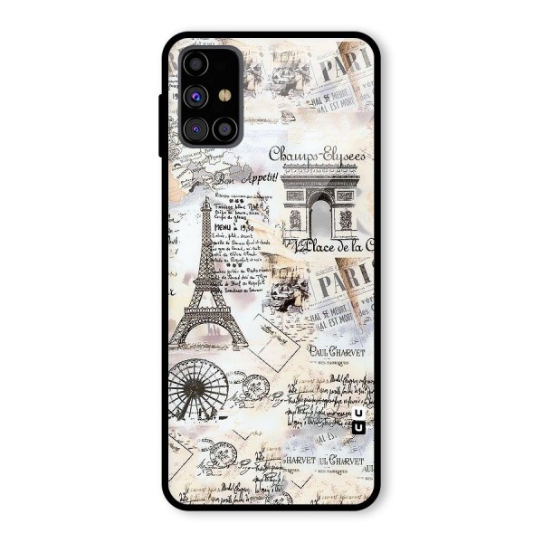 Paris Paper Glass Back Case for Galaxy M31s