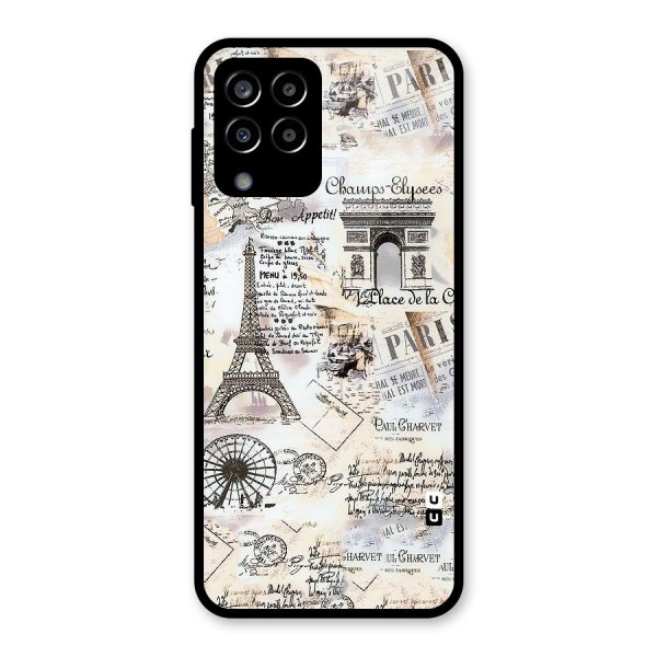 Paris Paper Glass Back Case for Galaxy M33