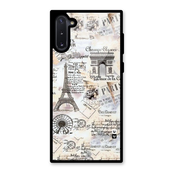 Paris Paper Glass Back Case for Galaxy Note 10