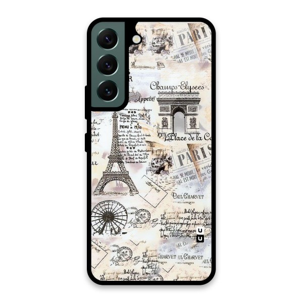 Paris Paper Glass Back Case for Galaxy S22 5G