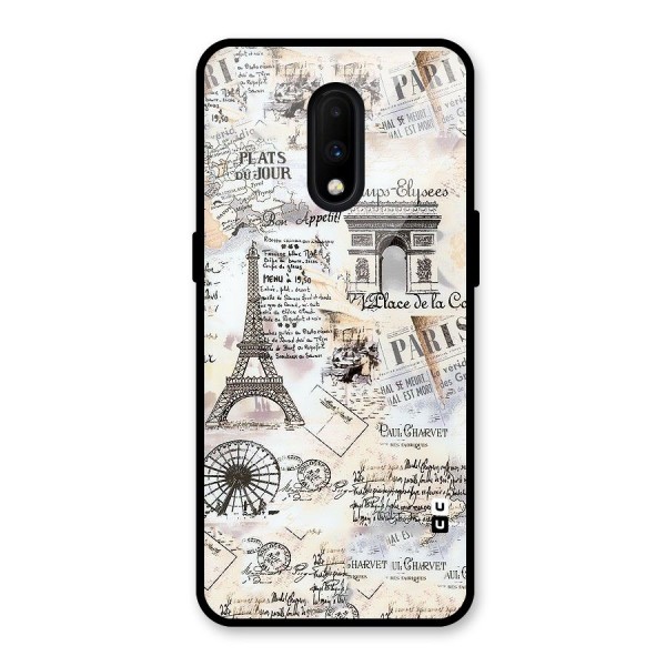 Paris Paper Glass Back Case for OnePlus 7