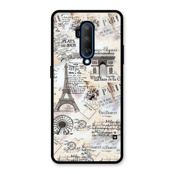 Paris Paper Glass Back Case for OnePlus 7T Pro