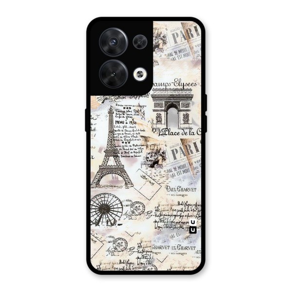 Paris Paper Glass Back Case for Oppo Reno8 5G