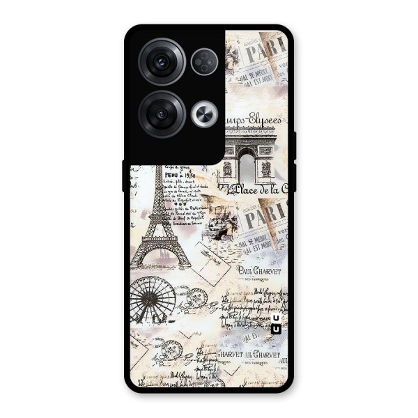 Paris Paper Glass Back Case for Oppo Reno8 Pro 5G