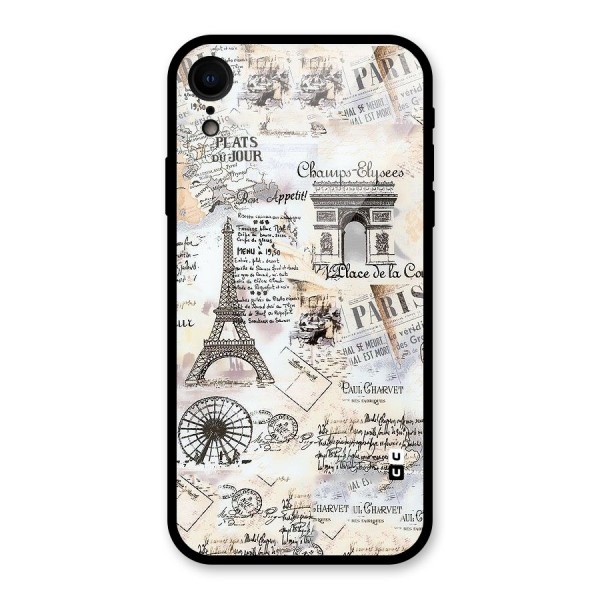 Paris Paper Glass Back Case for XR