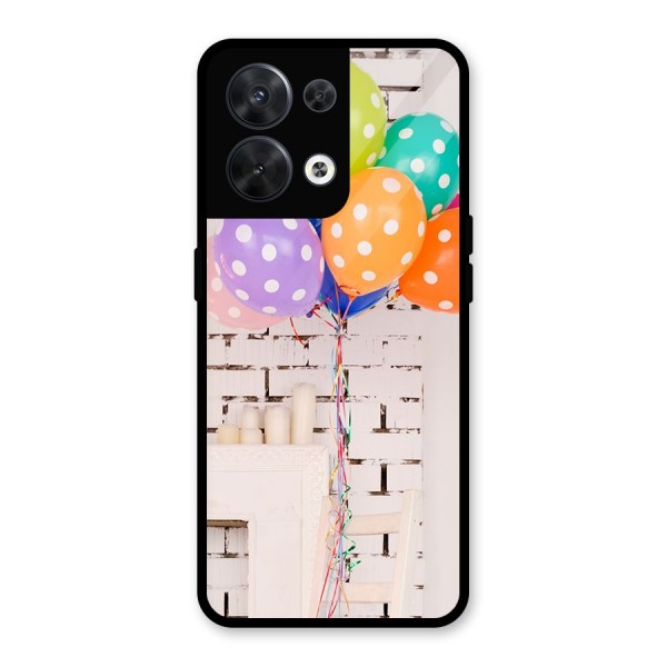 Party Balloons Glass Back Case for Oppo Reno8 5G