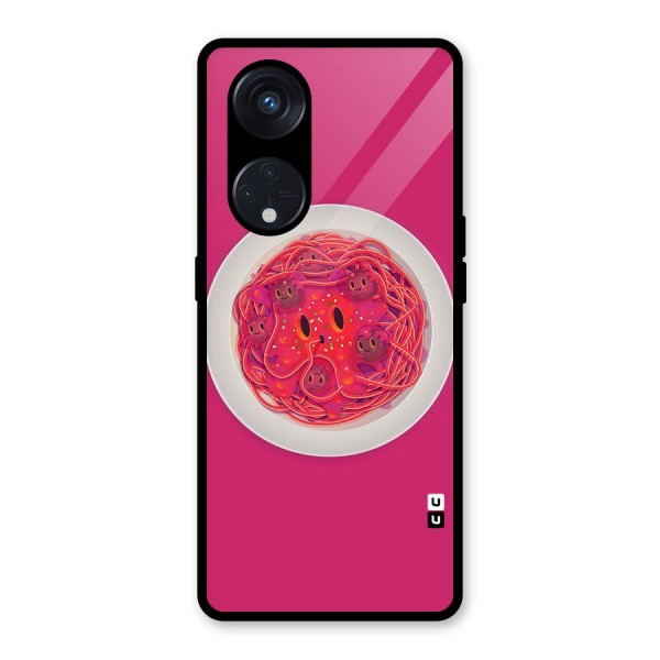 Pasta Cute Glass Back Case for Reno8 T 5G