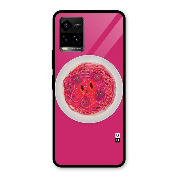 Pasta Cute Glass Back Case for Vivo Y21 2021