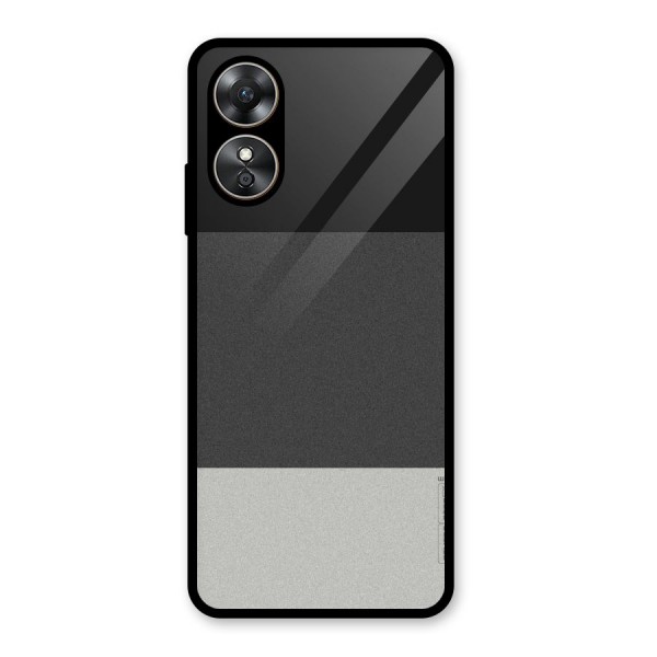 Pastel Black and Grey Glass Back Case for Oppo A17