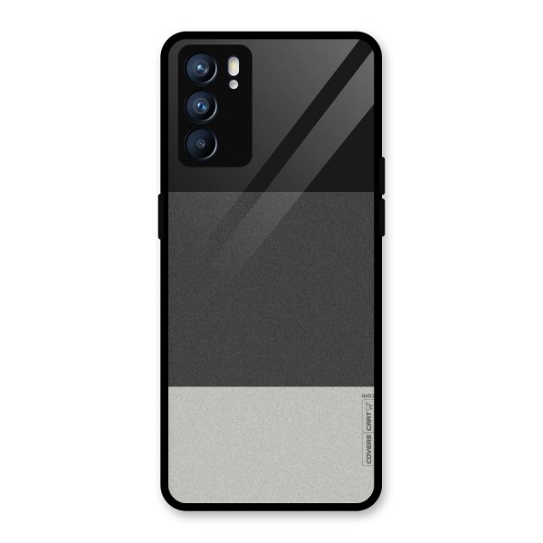 Pastel Black and Grey Glass Back Case for Oppo Reno6 5G