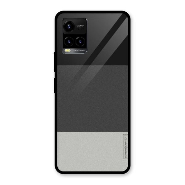 Pastel Black and Grey Glass Back Case for Vivo Y21G