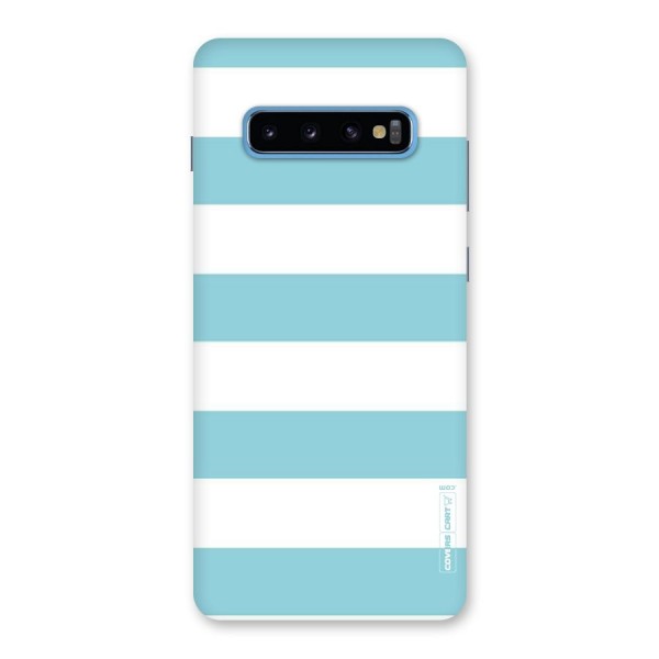 Pastel Blue White Stripes Back Case for Galaxy S10 Plus