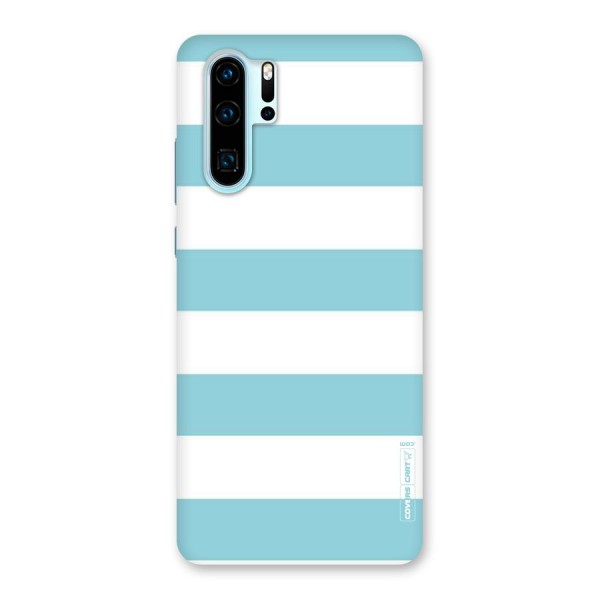 Pastel Blue White Stripes Back Case for Huawei P30 Pro