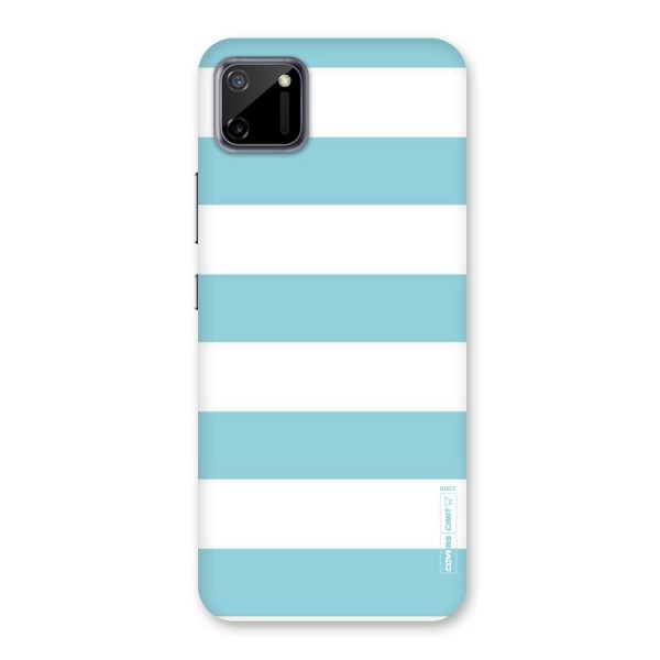 Pastel Blue White Stripes Back Case for Realme C11