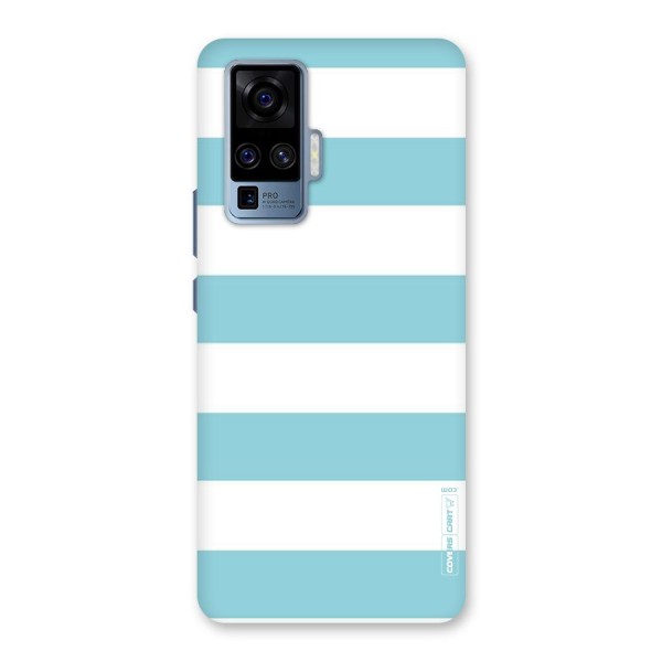 Pastel Blue White Stripes Back Case for Vivo X50 Pro