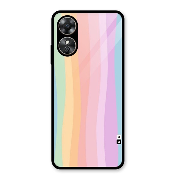 Pastel Curves Glass Back Case for Oppo A17