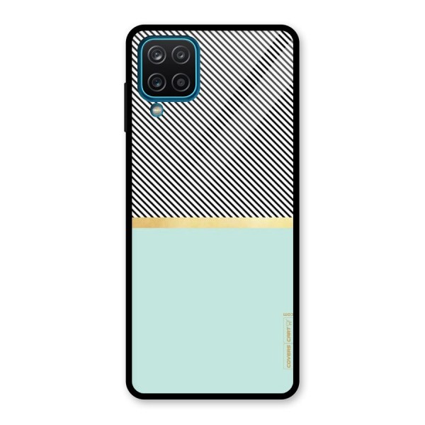 Pastel Green Base Stripes Glass Back Case for Galaxy A12