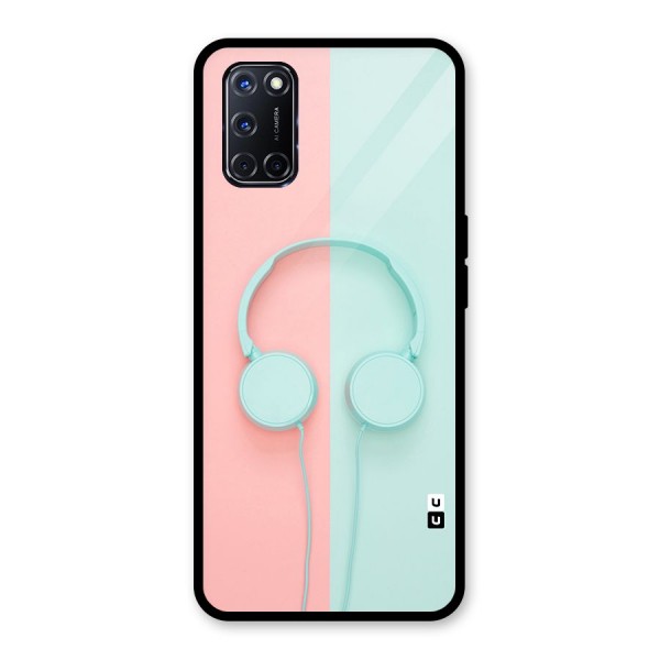 Pastel Headphones Glass Back Case for Oppo A52