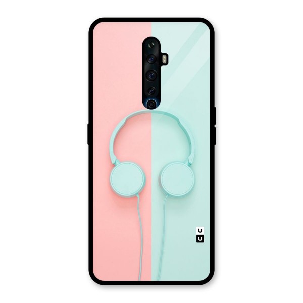 Pastel Headphones Glass Back Case for Oppo Reno2 Z